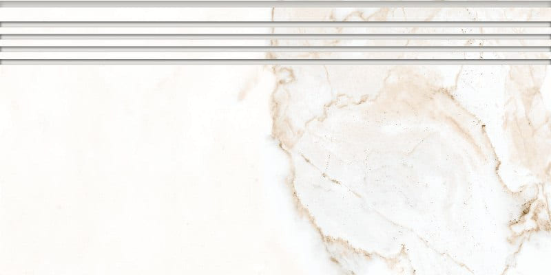 K-1001/LR/st01 Marble Trend (Марбл Тренд) Calacatta Gold (Калакатта Голд) 294x600 лаппатированная белая ступень
