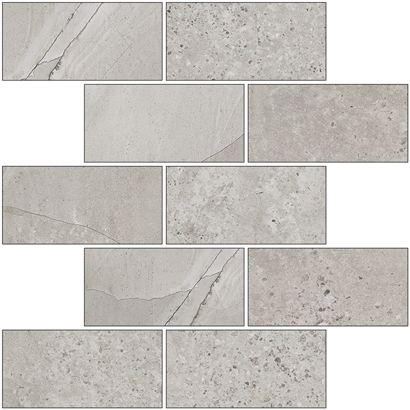 K-1005/SR/m13 Marble Trend (Марбл Тренд) Limestone (Лаймстоун) 307x307 структурированная серая мозаика