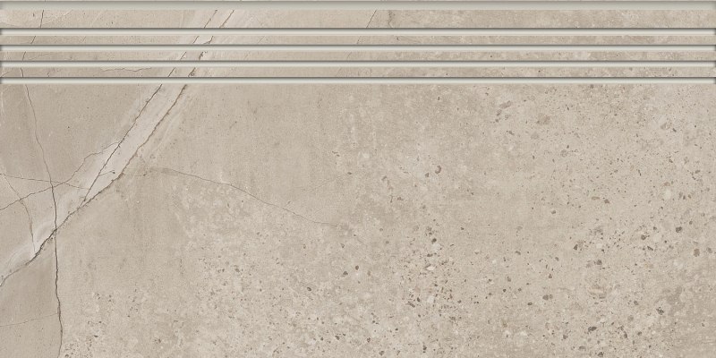K-1005/SR/st01 Marble Trend (Марбл Тренд) Limestone (Лаймстоун) 294x600 структурированная серая ступень