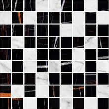 K-1004(1000)/MR/m22 Marble Trend (Марбл Тренд) Nero Dorato (Carrara) 300x300 черная мозаика